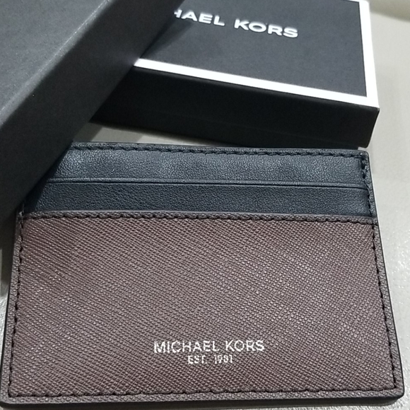 New Michael Kors card holder wallet black and brow - Picture 2 of 7